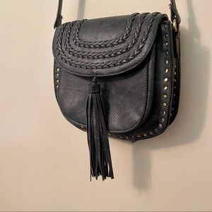 Gray Saddle Bag Purse
